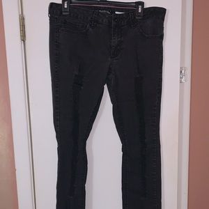 Distressed Black Acid Wash Jeans